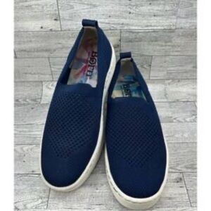 Born Solstice Slip-on Sneakers Women's Size 9 Navy it Knit Platform Shoes